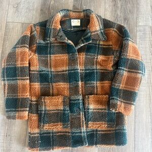 Joyfolie Textured Jacket in Brown and Teal